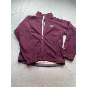 The North Face Windwall Jacket Womens Small  Burgundy Fleece Full Zip Lined